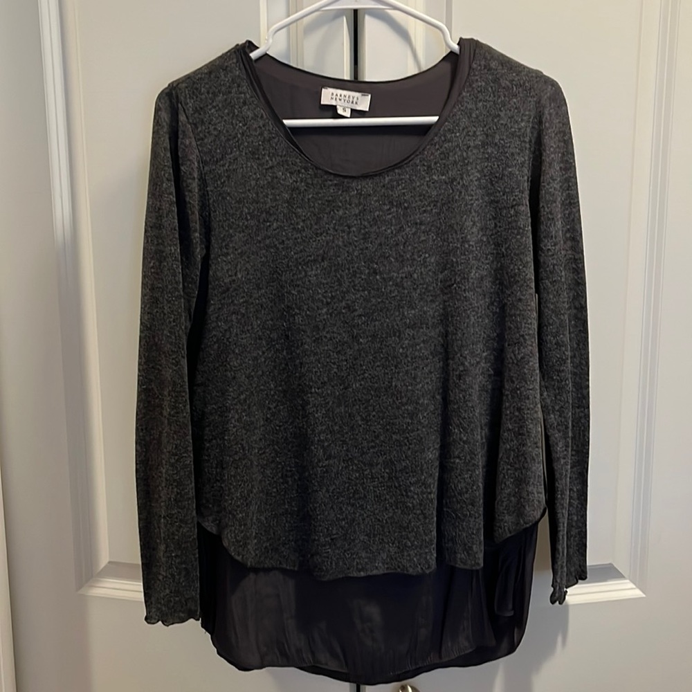 Barney’s New York charcoal gray double layer long sleeve sweater